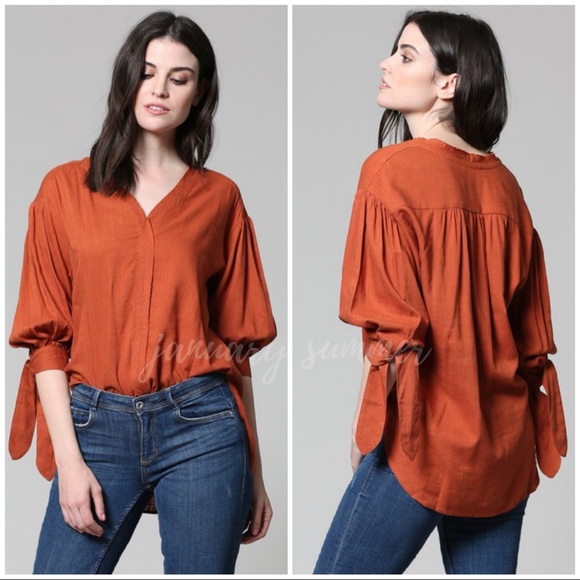 ☀️LAST2️⃣//BRICK HEMP BLEND HIGH LOW TOP - Picture 3 of 11